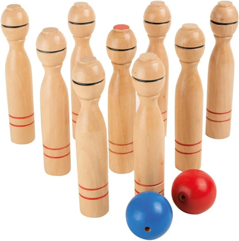 Set bowling din lemn pentru copii Legler Skittles