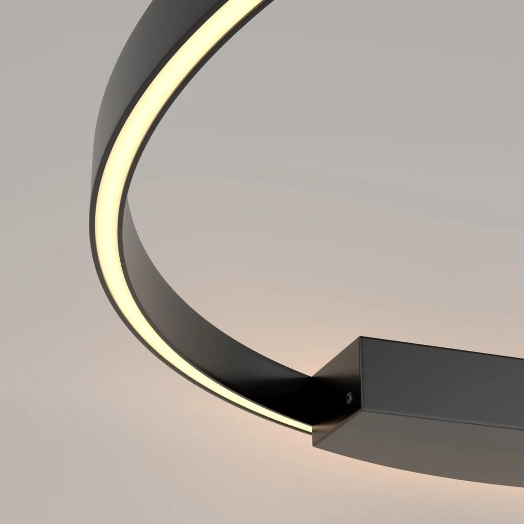 Aplica LED de perete design modern Rim negru 80cm