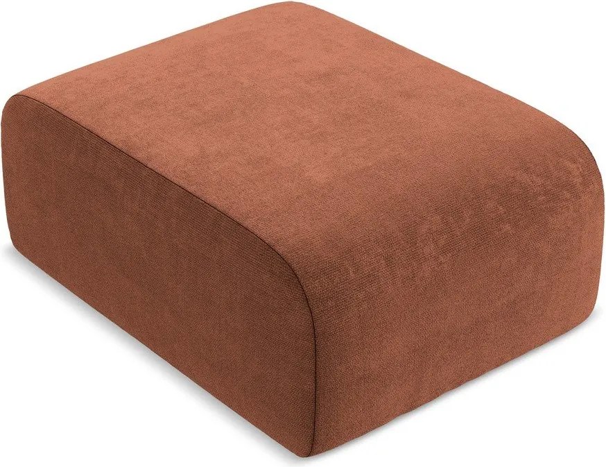 Taburet teracotă cu tapițerie din chenille Lani – Makamii