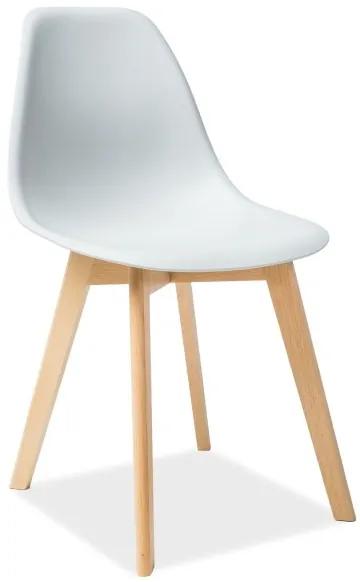 Scaun din plastic si lemn Moris gri – H 85 cm