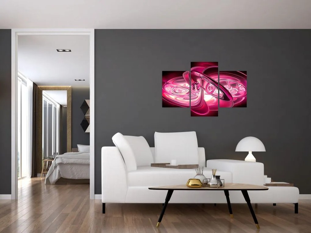 Tabloul cu fractali roz (90x60 cm)