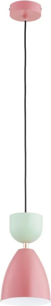 Lustră suspendată pe cablu ENTORI 1xE27/15W/230V roz/mentă