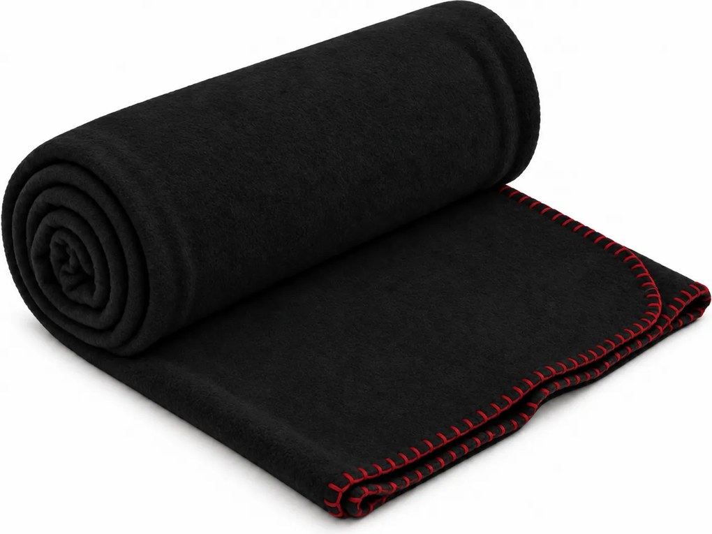 Patura fleece MELVIRA DUO, neagra Dimensiune: 150 x 200 cm