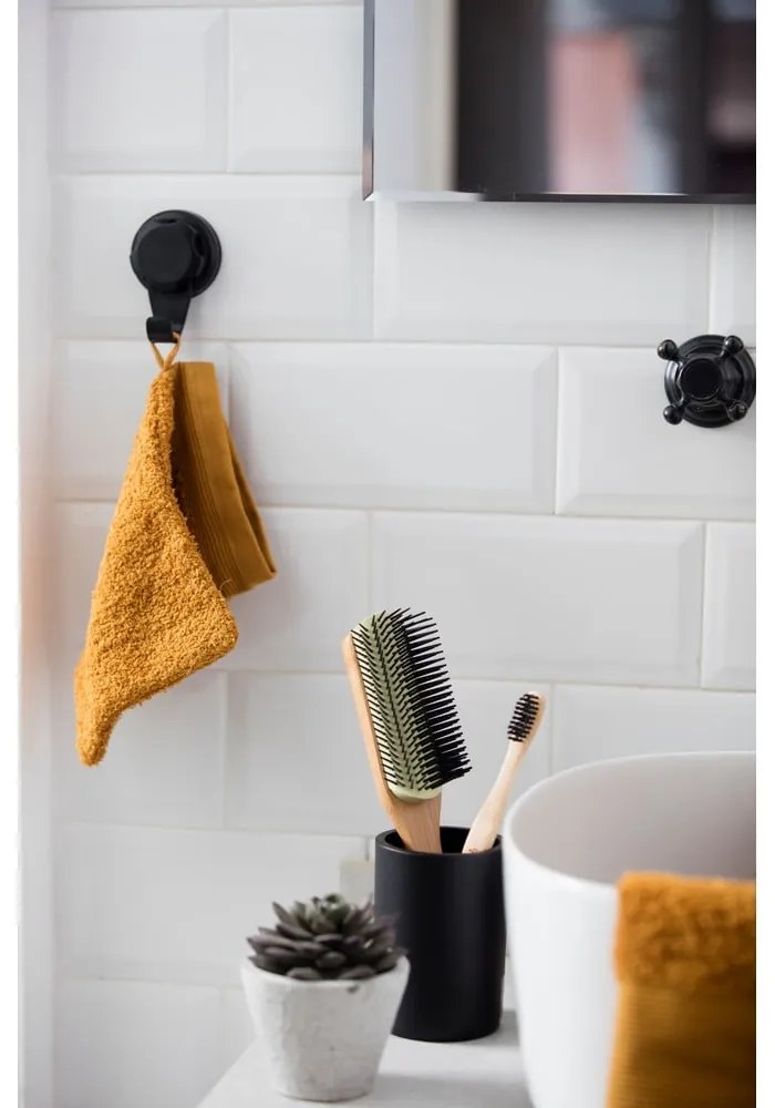 Set 2 cârlige autoadezive de perete Compactor Bestlock, negru