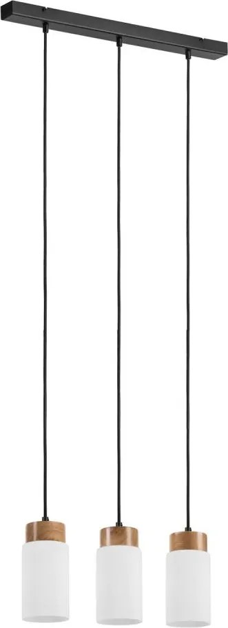 Lustră cu cablu MARKUS 3xE27/15W/230V negru/stejar