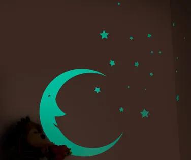 Luna si stelele fosforescente -  Stickere Decorative BeeStick