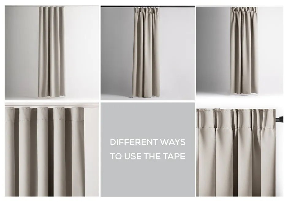 Draperie bej blackout/termoizolantă 140x245 cm Pleat – Restilo