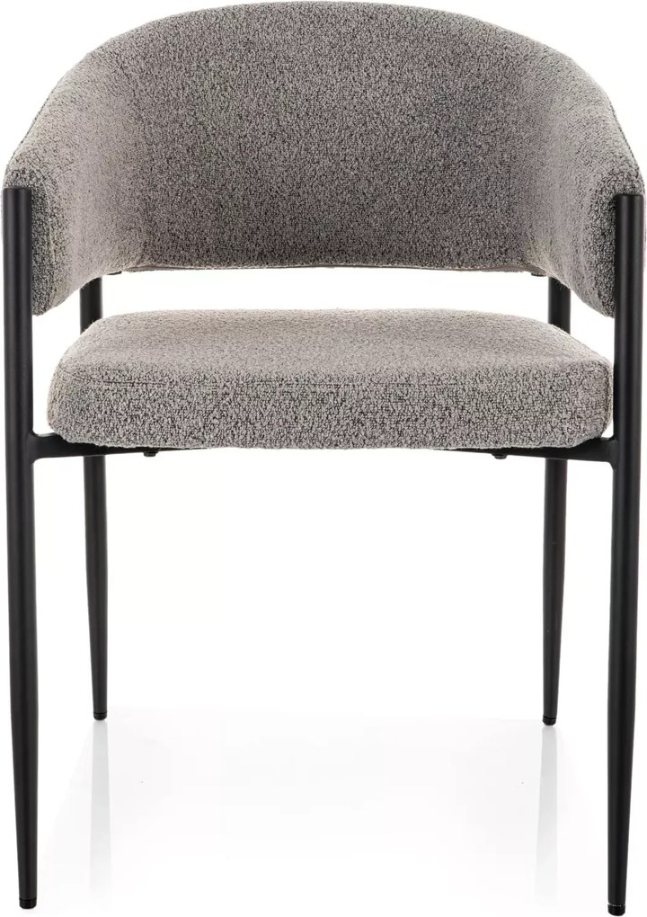 Scaun de dining AKITA cu picioare negre, gri