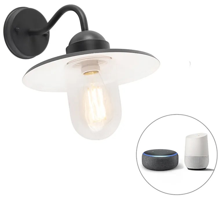 Lampă de perete inteligentă rustică antracit IP44 cu Wi-Fi E27 - Kansas