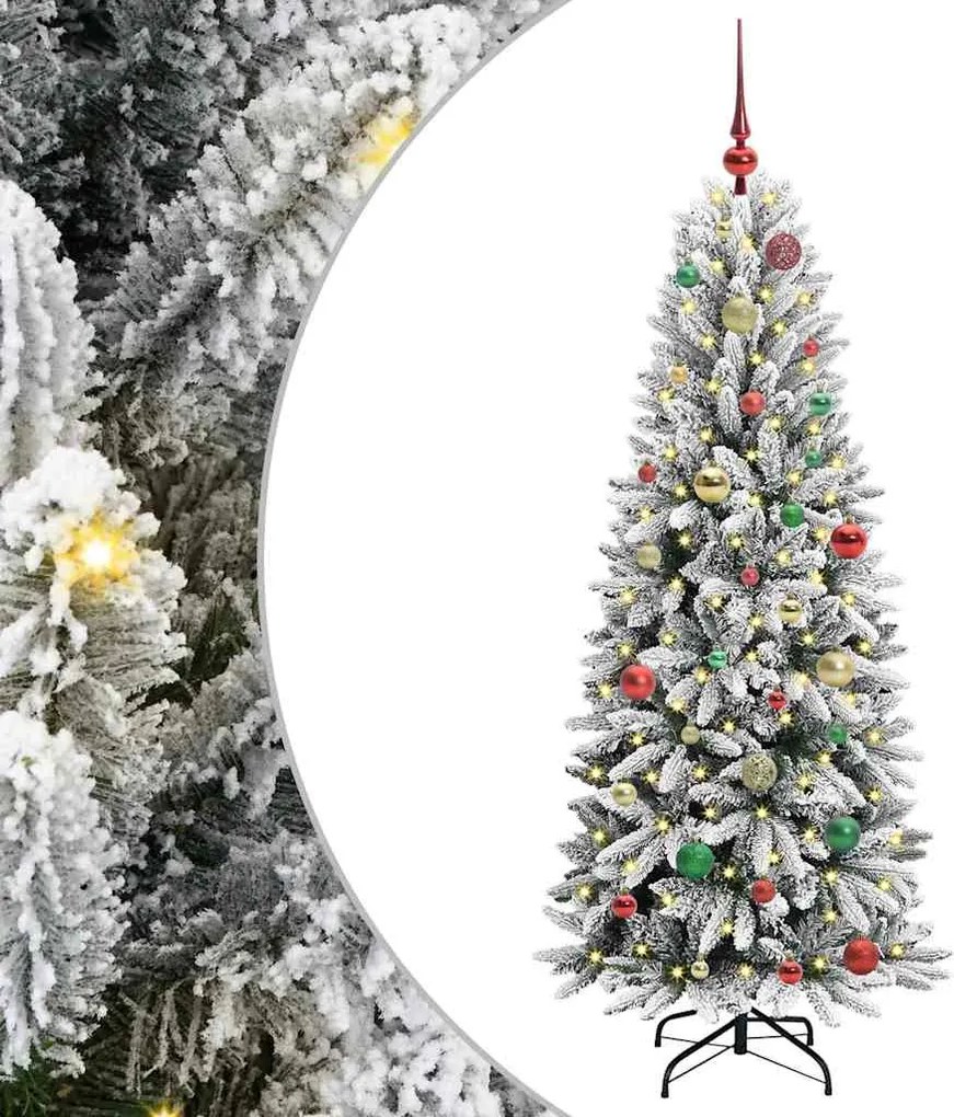 vidaXL Brad de Crăciun artificial cu 150 LED cu suport Alb 150 cm