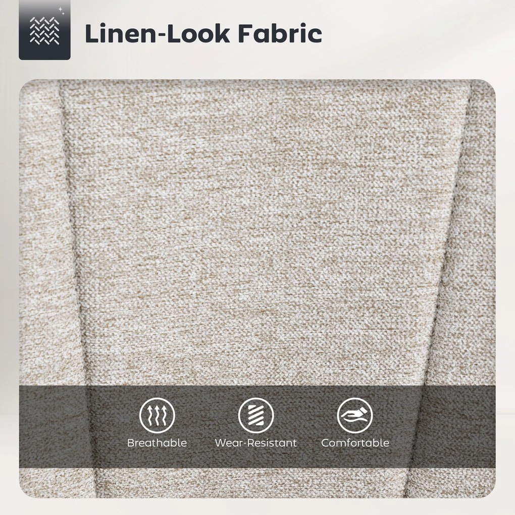 HOMCOM Set 2 Scaune de Bar Rotative din Țesătură cu Înălțime Ajustabilă Bej | Aosom Romania