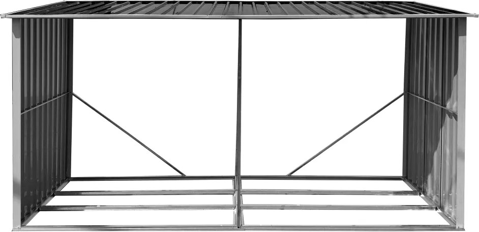 Magazie pentru lemn, antracit/alb, 377,5x121x194 cm, DARYL TIP 4