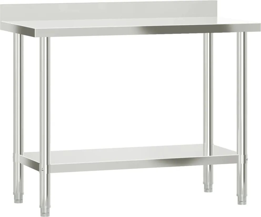vidaXL Masă de lucru bucătărie bordură antistropire 110x55x93 cm oțel