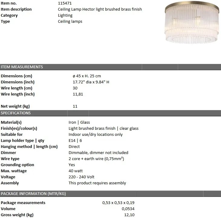 Lustra dimabila design elegant LUX Hector, alama 115471 HZ