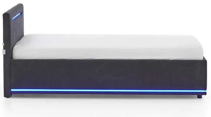 Pat pentru copii gri închis tapițat fără somieră 90x200 cm Circle – Meise Möbel