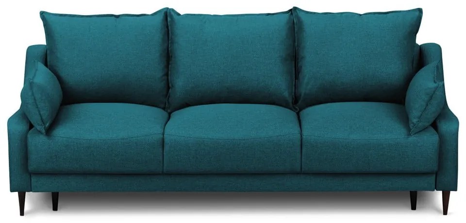 Canapea extensibilă cu spațiu pentru depozitare Mazzini Sofas Ancolie, turcoaz, 215 cm