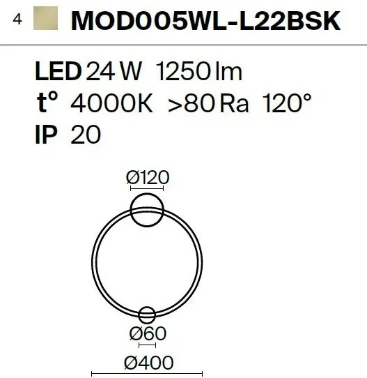 Aplice LED de perete design modern Halo alama 40cm