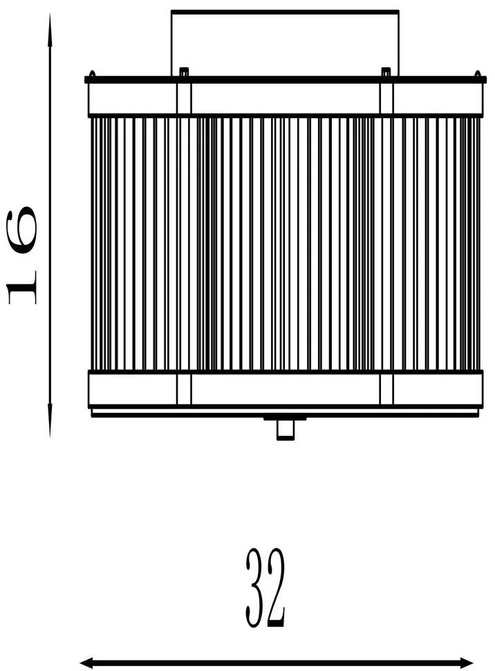 Plafoniera metal alama antique, sticla Lotus 2L