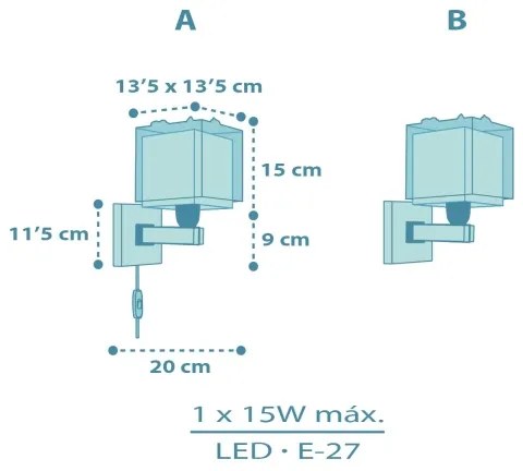 Lampă de perete pentru copii Dalber 63459 - BABY DINOS, 1x E27/15W/230V, multicoloră