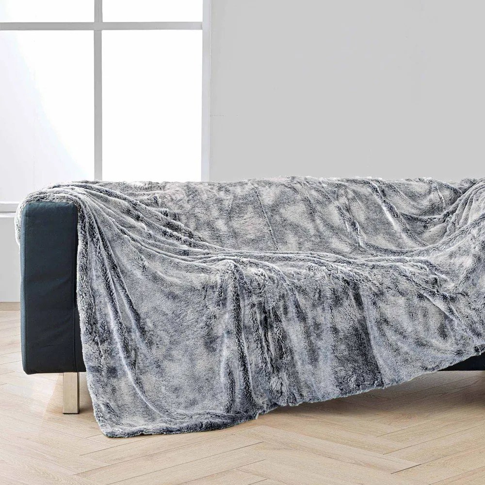Pătură gri din blană artificială 180x220 cm Antartic – douceur d'intérieur