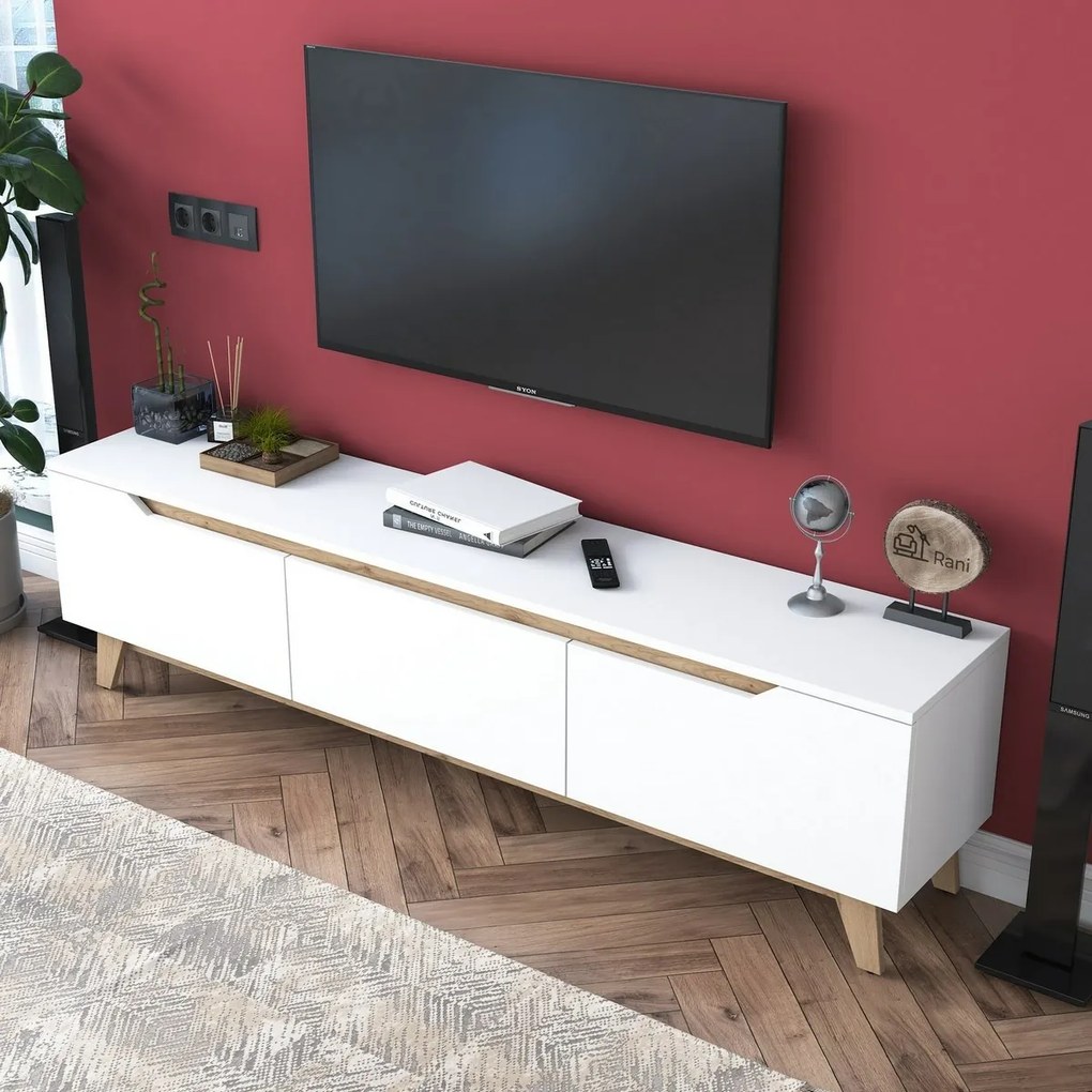 Măsuță TV Dite White and Walnut