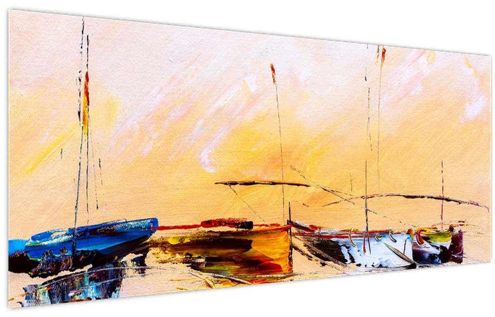Tablou - Pictură barcă (120x50 cm)