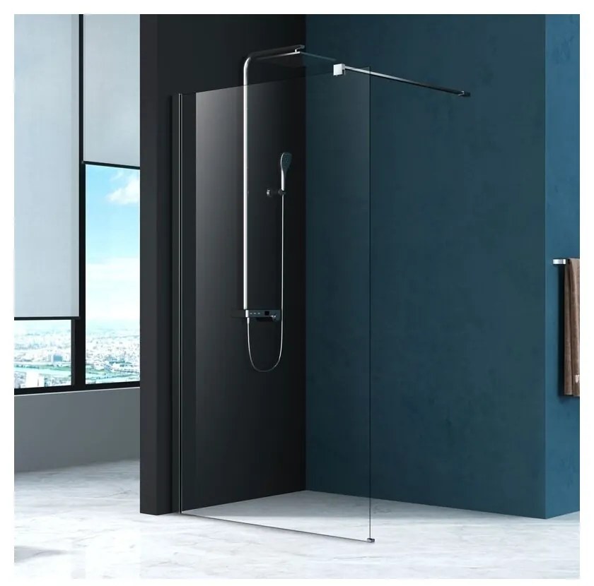 Paravan de dus Fluminia Foxy 120x200 cm Easy Clean profil crom lucios