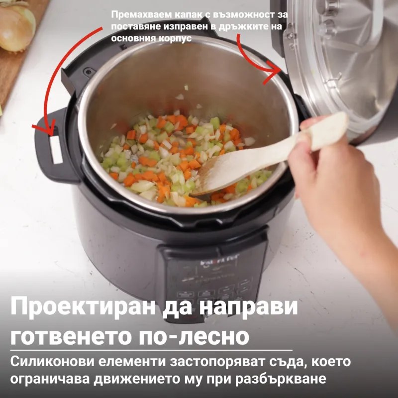 Instant Pot Duo Plus Whisper Quiet 112307901, 1000 W, 5.7 L, 9 programe, Start întârziat, Afișaj LCD, Negru