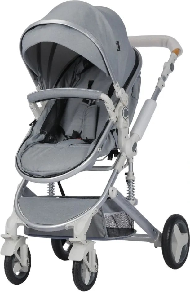 Carucior nou nascuti 3 in 1 NOVOKIDS™ 5300, Cu geanta bebe, Cadru Aluminiu, Amortizoare, Roti din cauciuc plin AVE, Landou, Scoica auto, Spatar