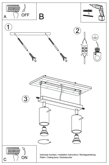Spot Sollux SL.1495 RING 2xGU10/10W/230V crem