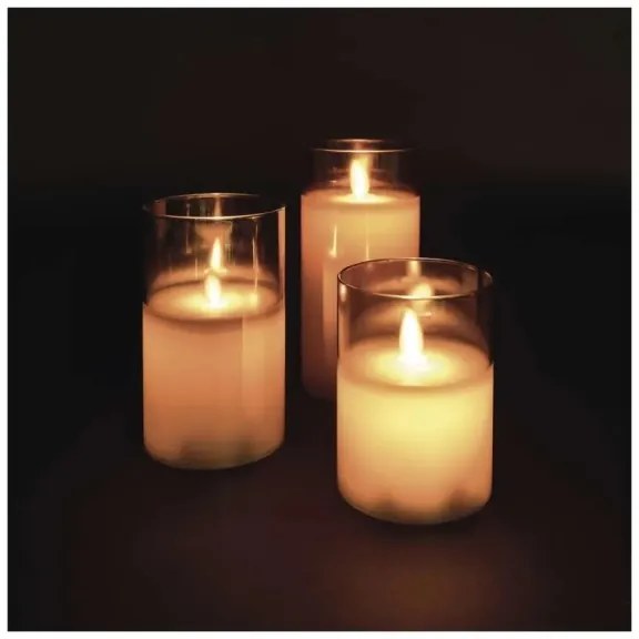 Set de 3 lumânări LED, alimentare 6x AA