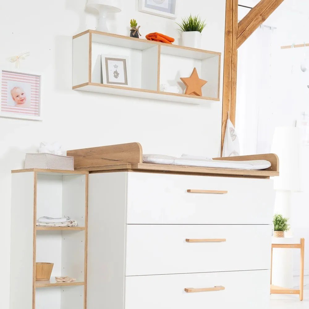 Bibliotecă de perete pentru copii albă 90x29 cm Finn – Roba