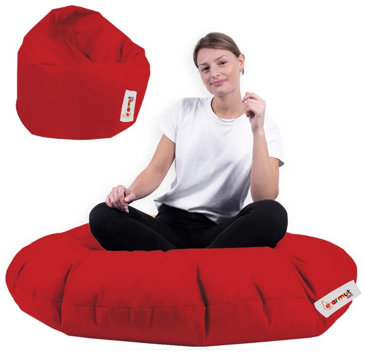 Fotoliu puf pentru grădină Iyzi 100 Cushion Pouf - Red
