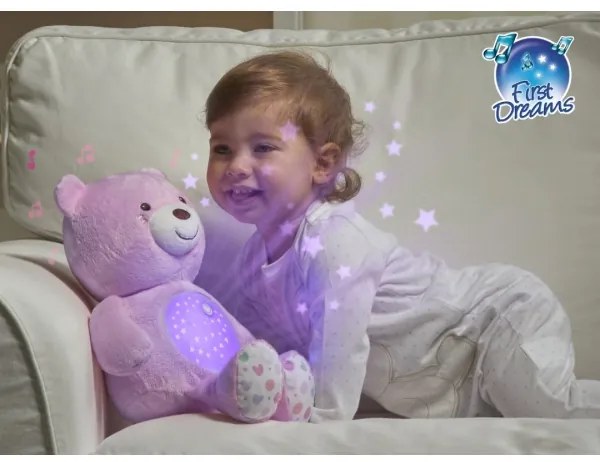 Proiector cu sunete BABY BEAR 3xAAA roz Chicco