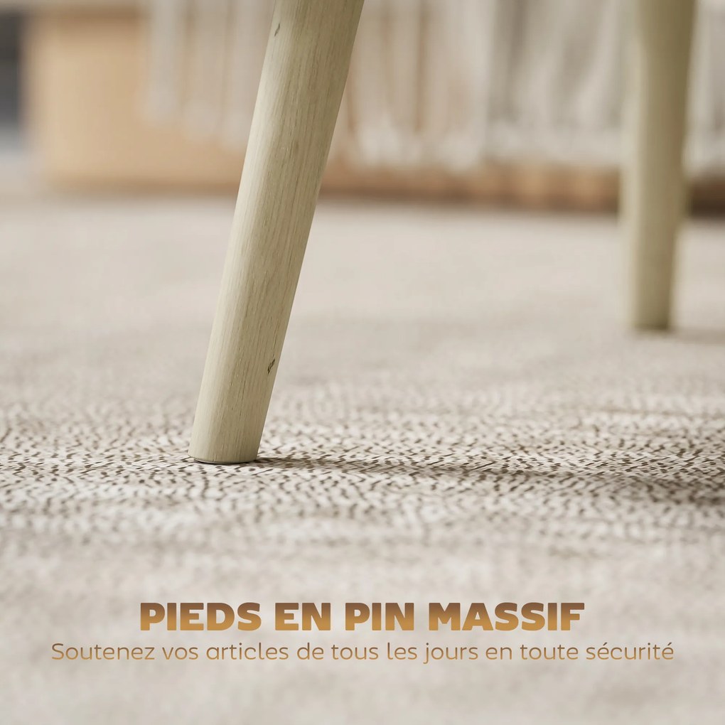 HOMCOM Masă de cafea rabatabilă, masă de salon cu 2 compartimente ascunse și picioare din pin, 91 x 56 x 43 cm, stejar | Aosom Romania