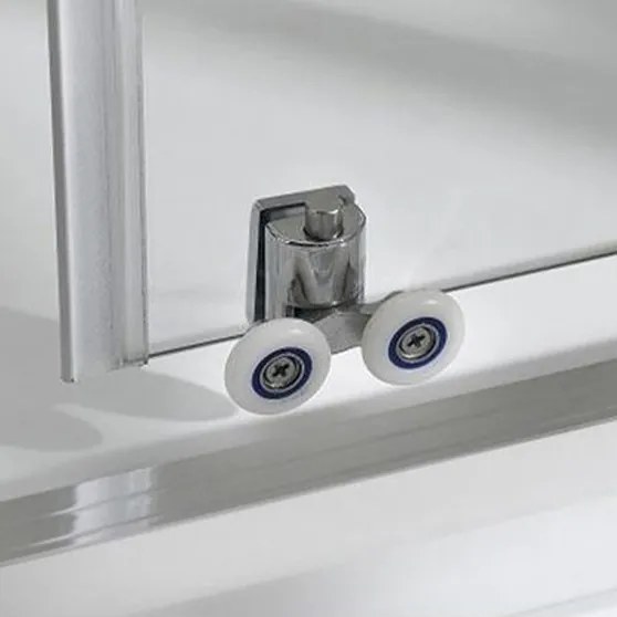 Cabină de duș curbată Caprera cu 2 uși glisante, fără cădiță de duș, cu strat de acoperire Easy Clean