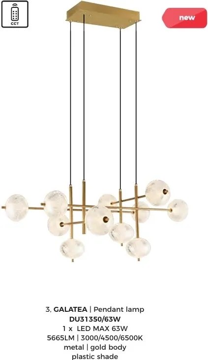Lustra moderna suspendata LED CCT cu telecomanda GALATEA