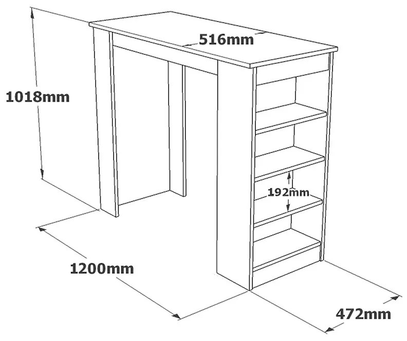 Masa de bar Riff culoare lemn natural 120x51.5x101.5cm