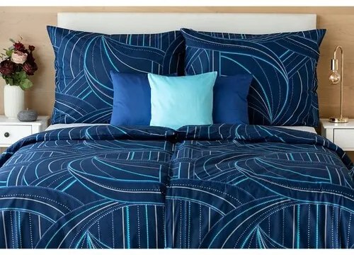 Lenjerie de pat Matějovský Deluxe Bedding Ezio Blue, 140 x 220 cm, 70 x 90 cm, 140 x 220 cm, 70 x 90 cm