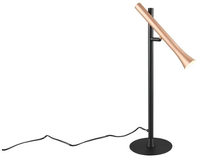 Veioză neagră/aurie LED cu abajur din metal (înălțime 53 cm) Fiato – Trio