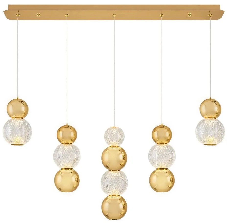 Lustră LED pe cablu CREMONA LED/27W/230V 3000K auriu