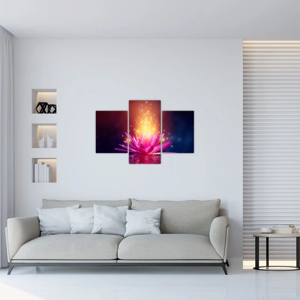 Tablou cu lotus pe apă (90x60 cm)