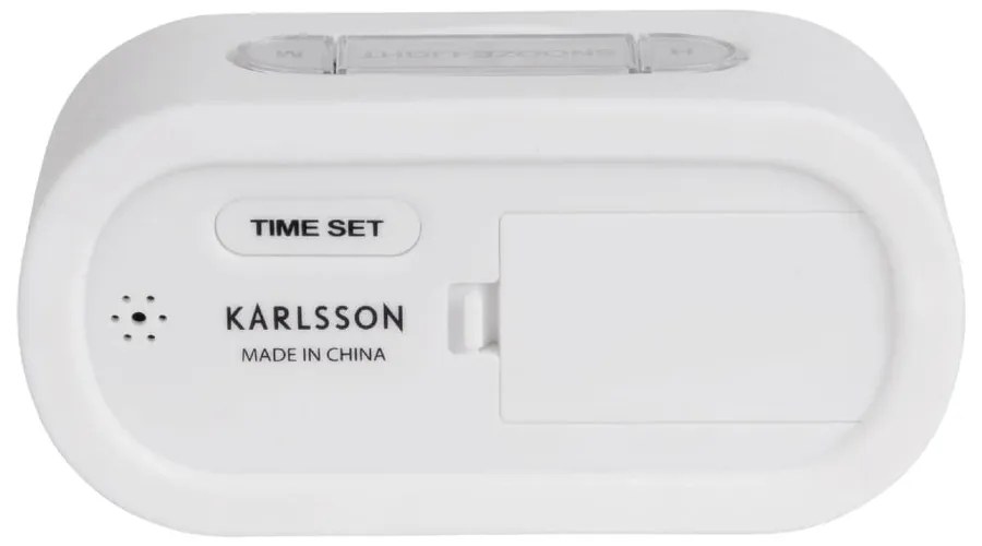 Ceas cauciucat cu alarmă Karlsson Gummy, alb