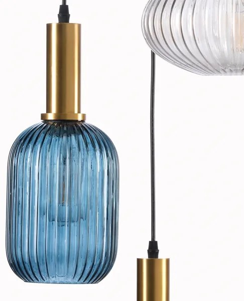 Lustră pe cablu ONLI DOROTY 1xE27/22W/230V albastru/auriu