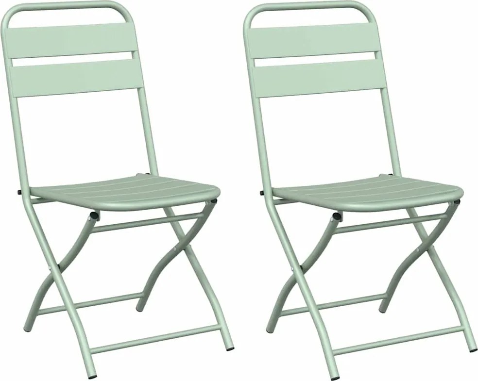 vidaXL Scaun pliabil pentru grădină 2 pcs Mentă deschisă