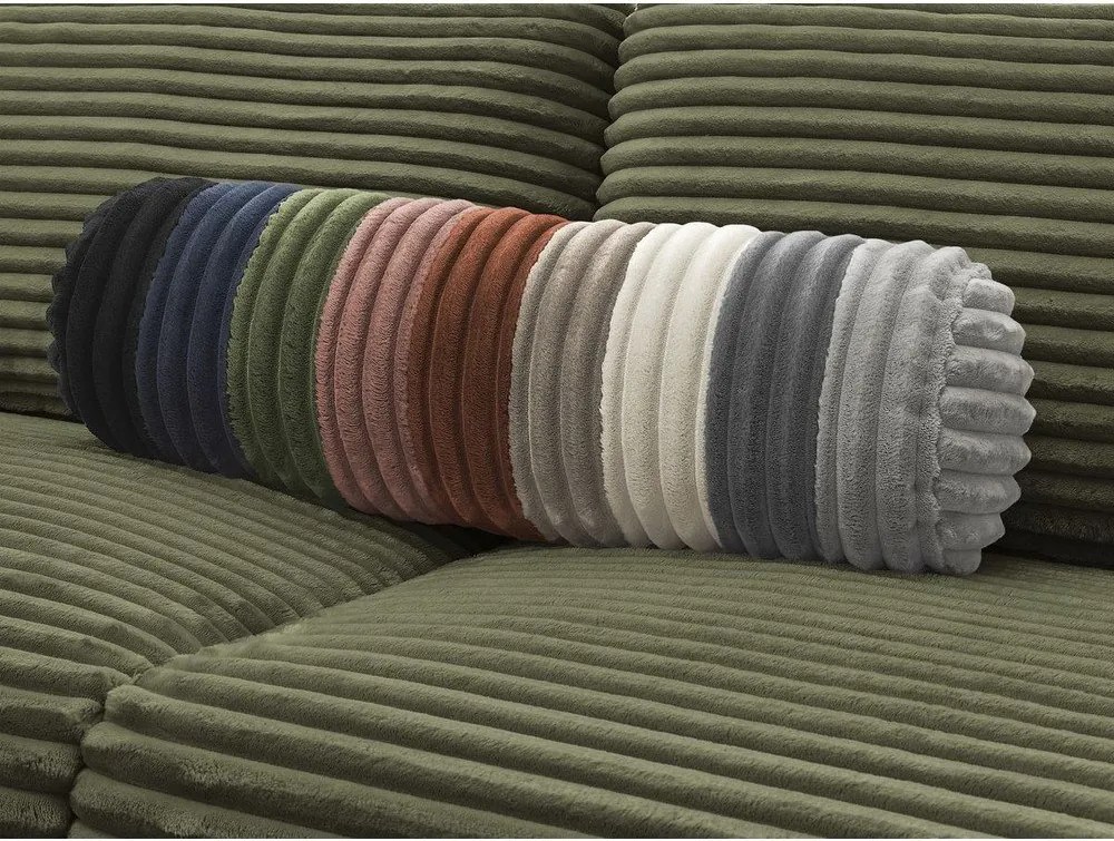 Canapea verde pentru dormitul zilnic/extensibilă cu tapițerie din catifea reiată 240 cm Hugo – Bobochic Paris