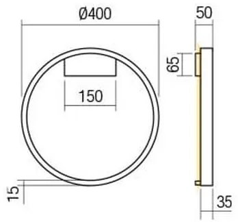 Redo 01-2819 - Aplica de perete LED dimabilă FEBE LED/24W/230V neagră