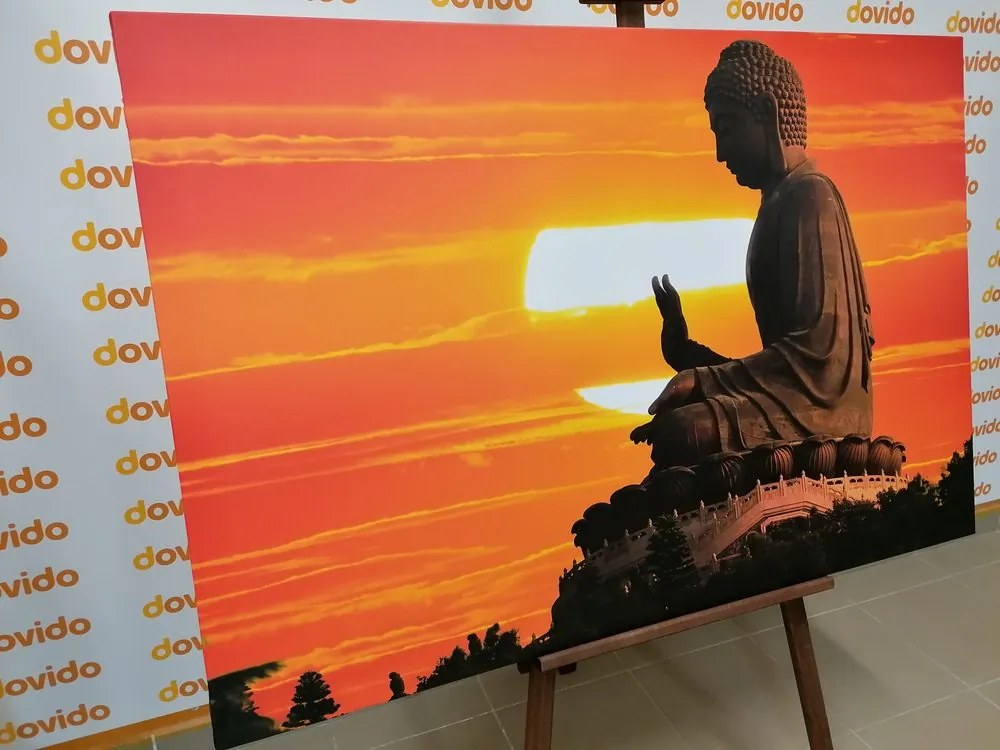 Tablou statuia lui Budha la apus de soare