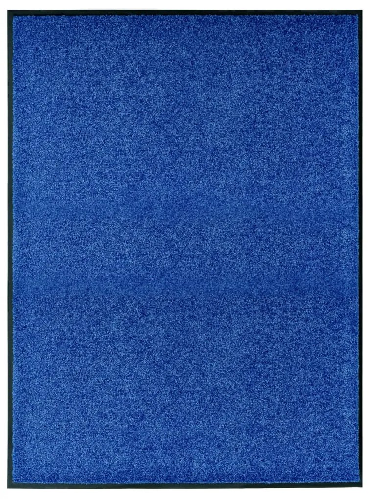 vidaXL Covoraș de ușă lavabil, albastru, 90 x 120 cm
