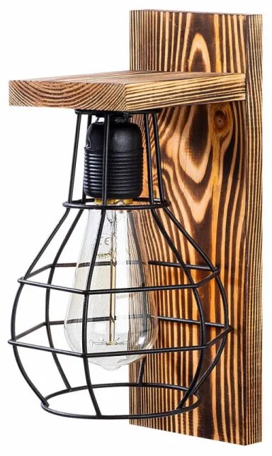 Aplica de Perete Erebos - 121-A, Soclu E27, Max 40W, Culoare Lemn